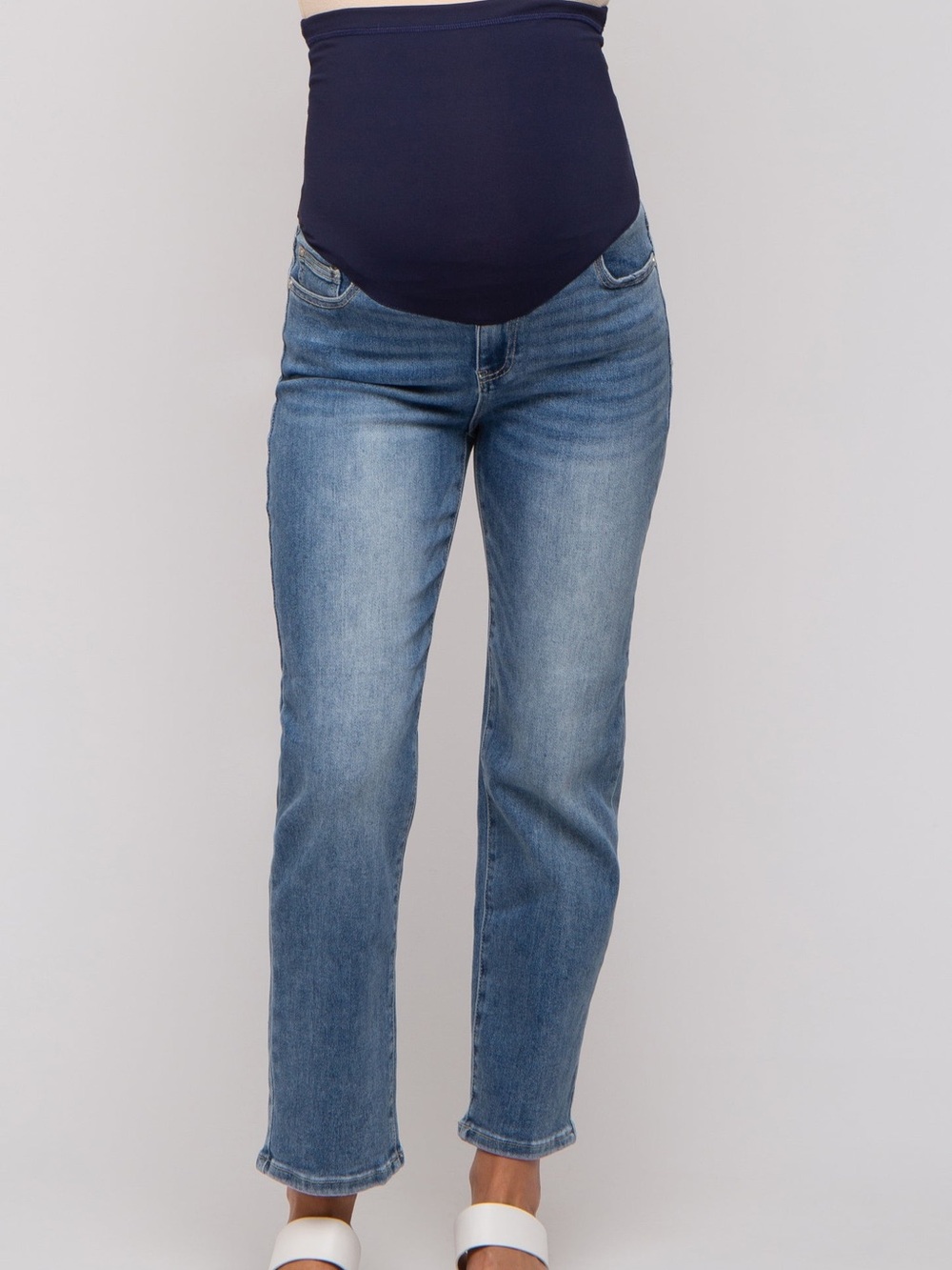 Pinkblush straight crop maternity jeans